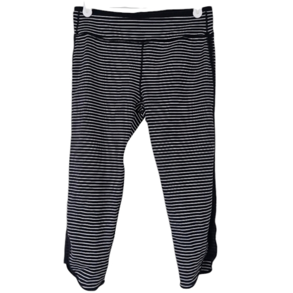 Ivivva Other - Ivivva by Lululemon Girls Leggings Striped Mesh Crop Size 14 Black & White